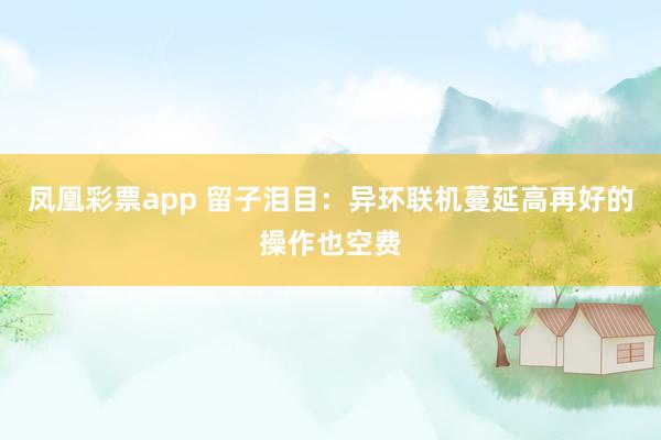 凤凰彩票app 留子泪目：异环联机蔓延高再好的操作也空费