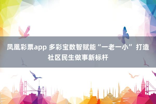 凤凰彩票app 多彩宝数智赋能“一老一小” 打造社区民生做事新标杆