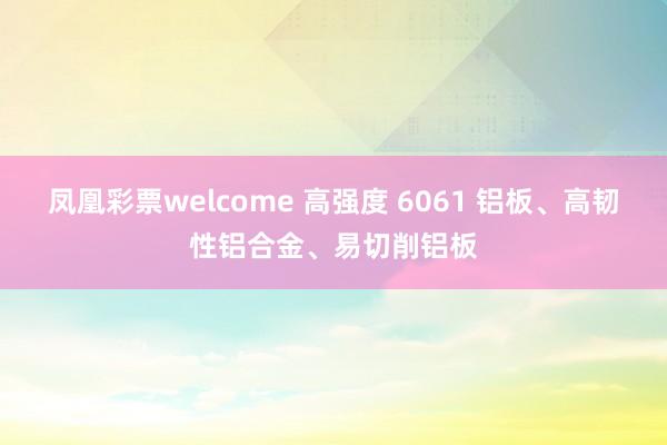 凤凰彩票welcome 高强度 6061 铝板、高韧性铝合金、易切削铝板