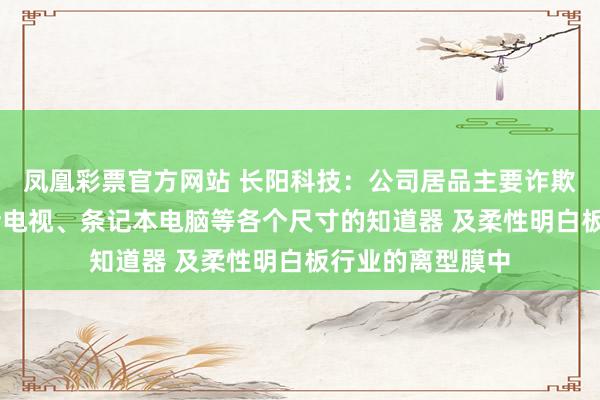 凤凰彩票官方网站 长阳科技：公司居品主要诈欺于知道畛域 包括电视、条记本电脑等各个尺寸的知道器 及柔性明白板行业的离型膜中